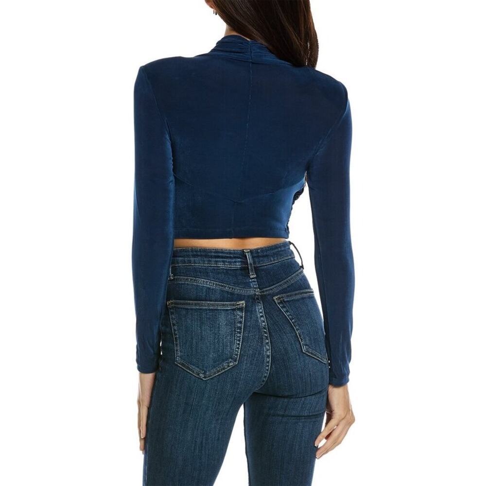 BARDOT Teal Crossover Wrapped Style Long Sleeve Wren Top Size Small - Picture 2 of 16